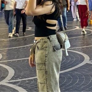 Summer Padded Black backless crop top